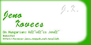 jeno kovecs business card